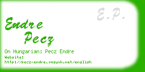 endre pecz business card